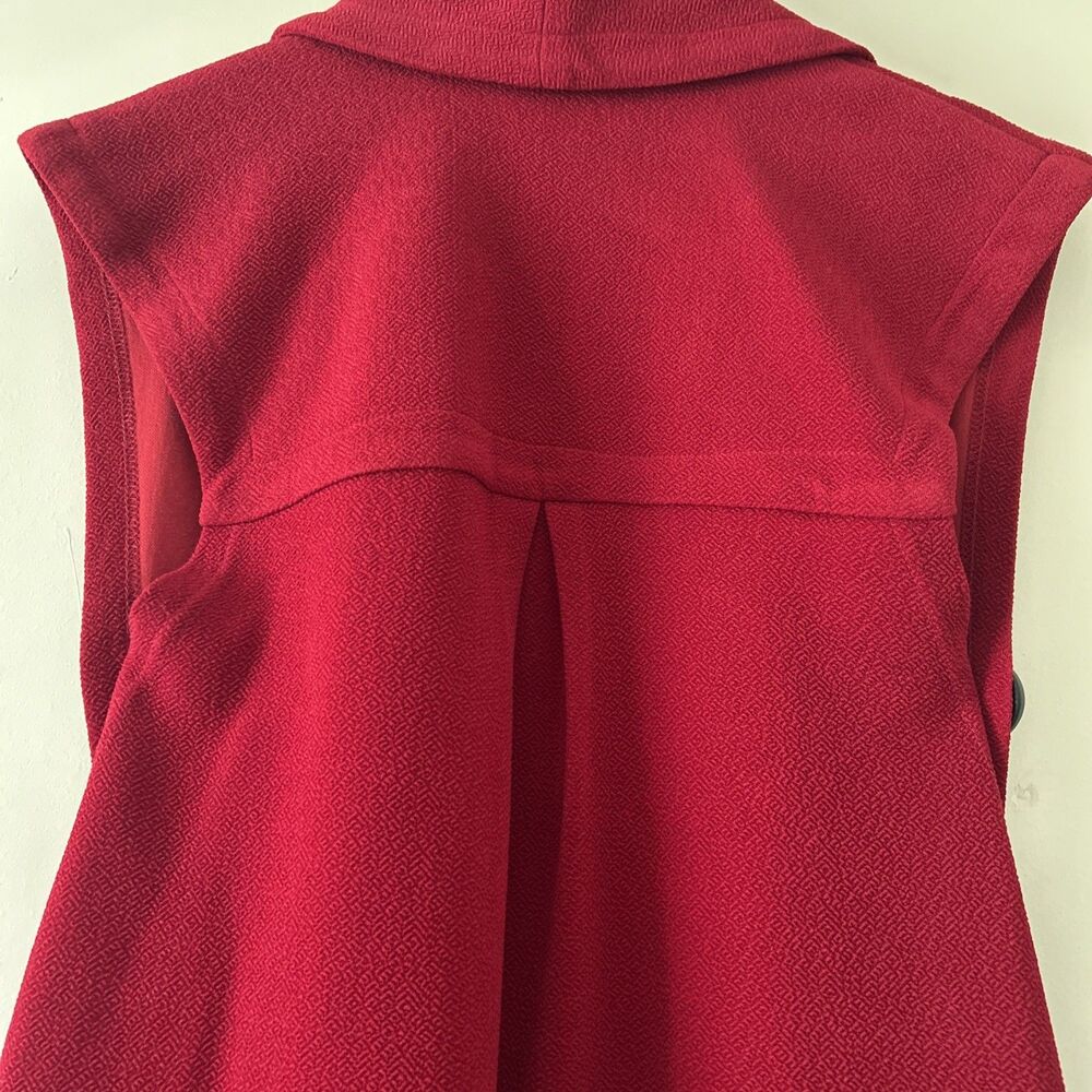Soft Surroundings Red Jacquard Mesa Black Button Vest XS Lagenlook Made in USA - Picture 10 of 11